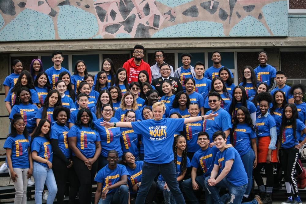 group image of National Honor Society high school students in club t-shirts. group image of National Honor Society high school students in club t-shirts.